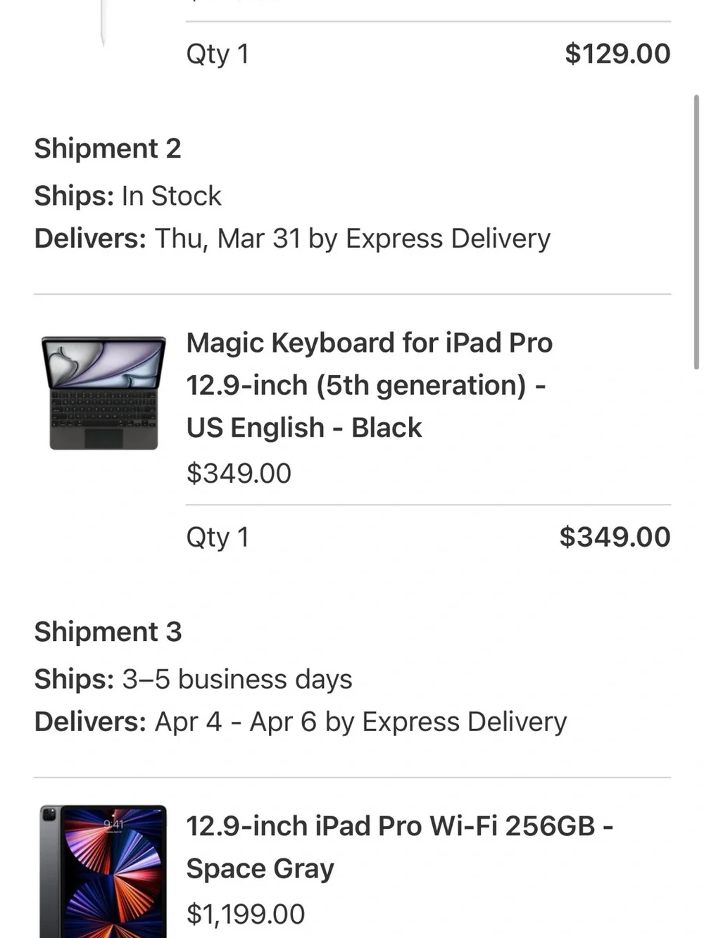 Apple iPad with Black Folio Cover, White Apple Pencil and Cable